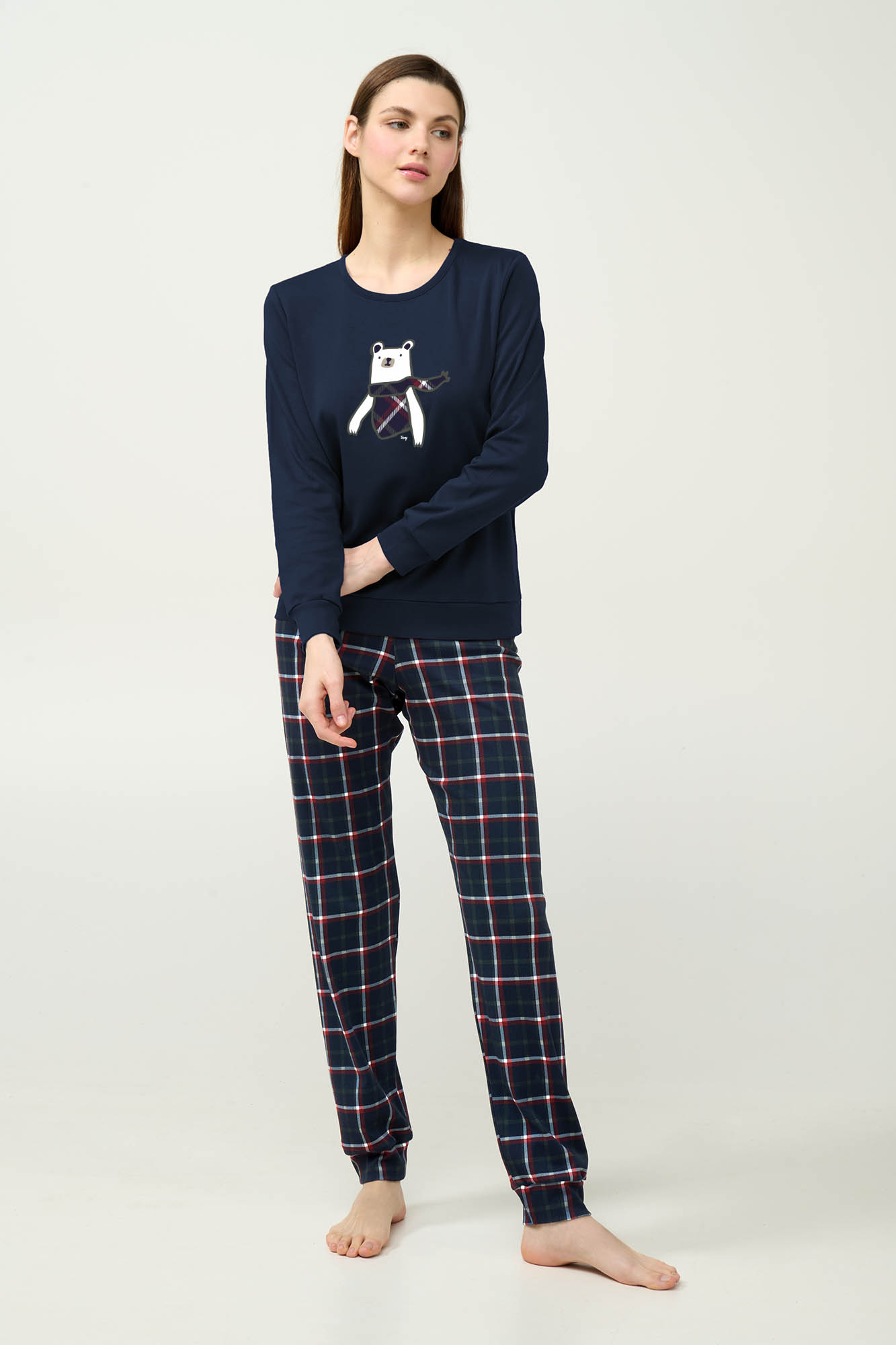 Βαμβακερή Γυναικεία Πυτζάμα με Μανσέτες