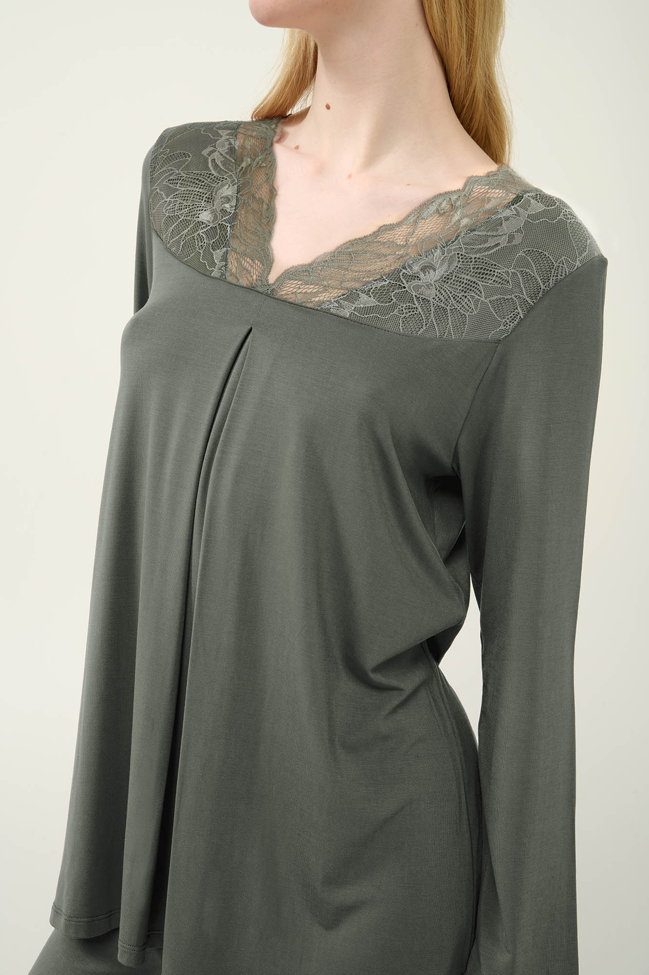 6_0878742762 Γυναικεία Πυτζάμα Micromodal με Πιέτα