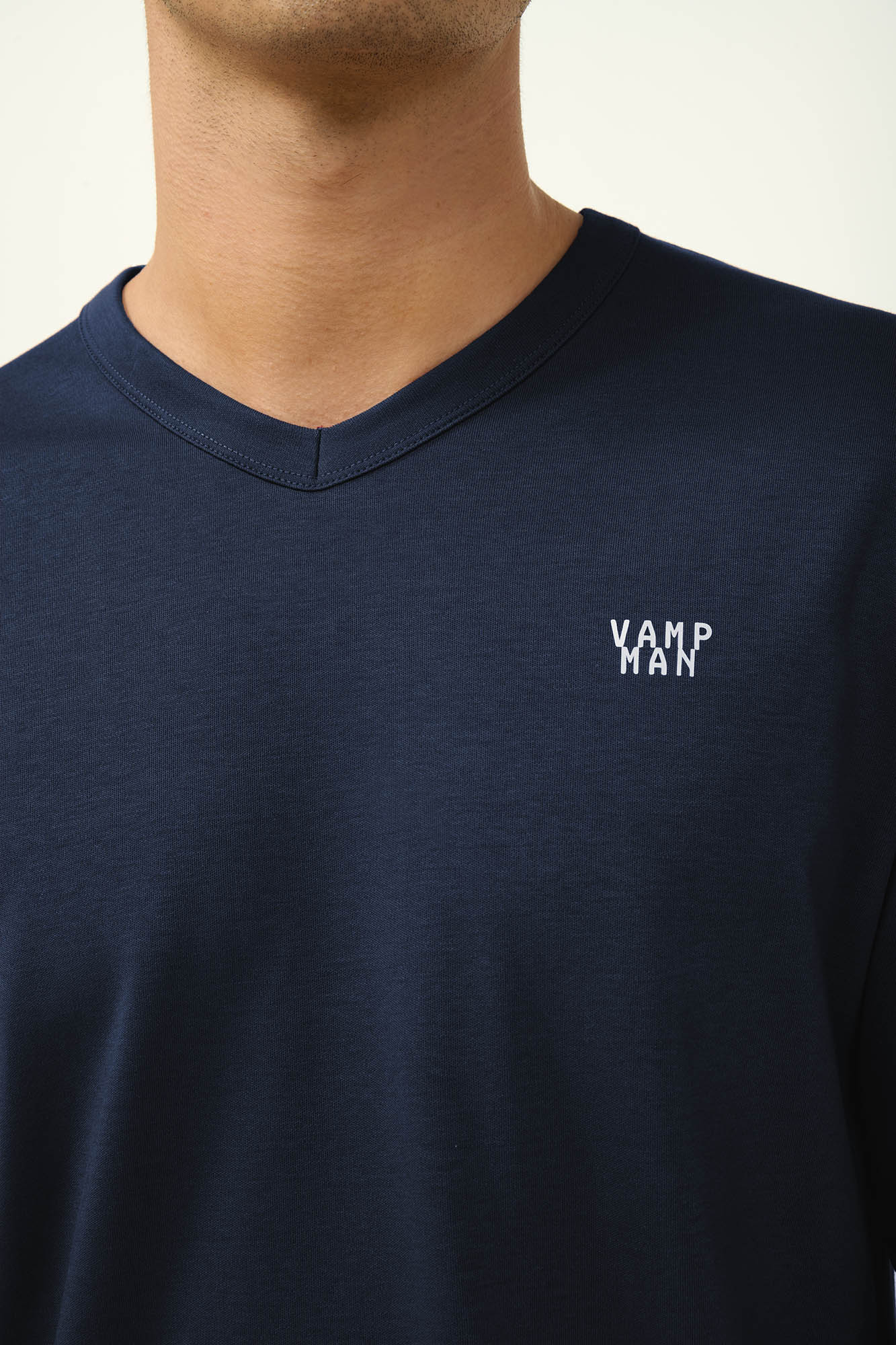 6_0898336425 Ανδρική Βαμβακερή Πυτζάμα με V λαιμόκοψη