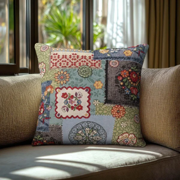 6ec51410-c700-4355-ba0c-4adda3847e0e Beauty Home Μαξιλαροθήκη Folklore Jeans Patch