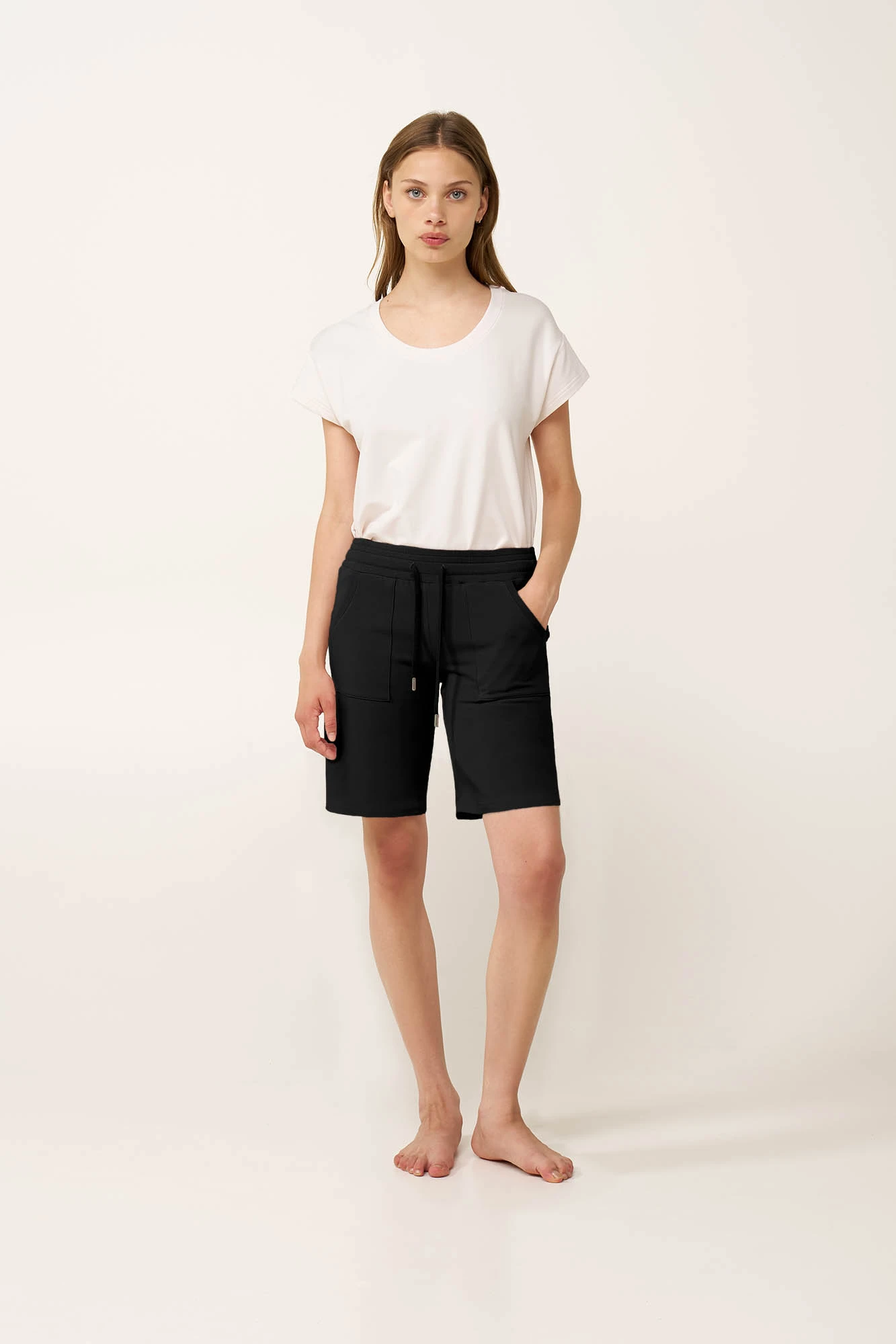 Γυναικεία Μονόχρωμη Βαμβακερή Βερμούδα