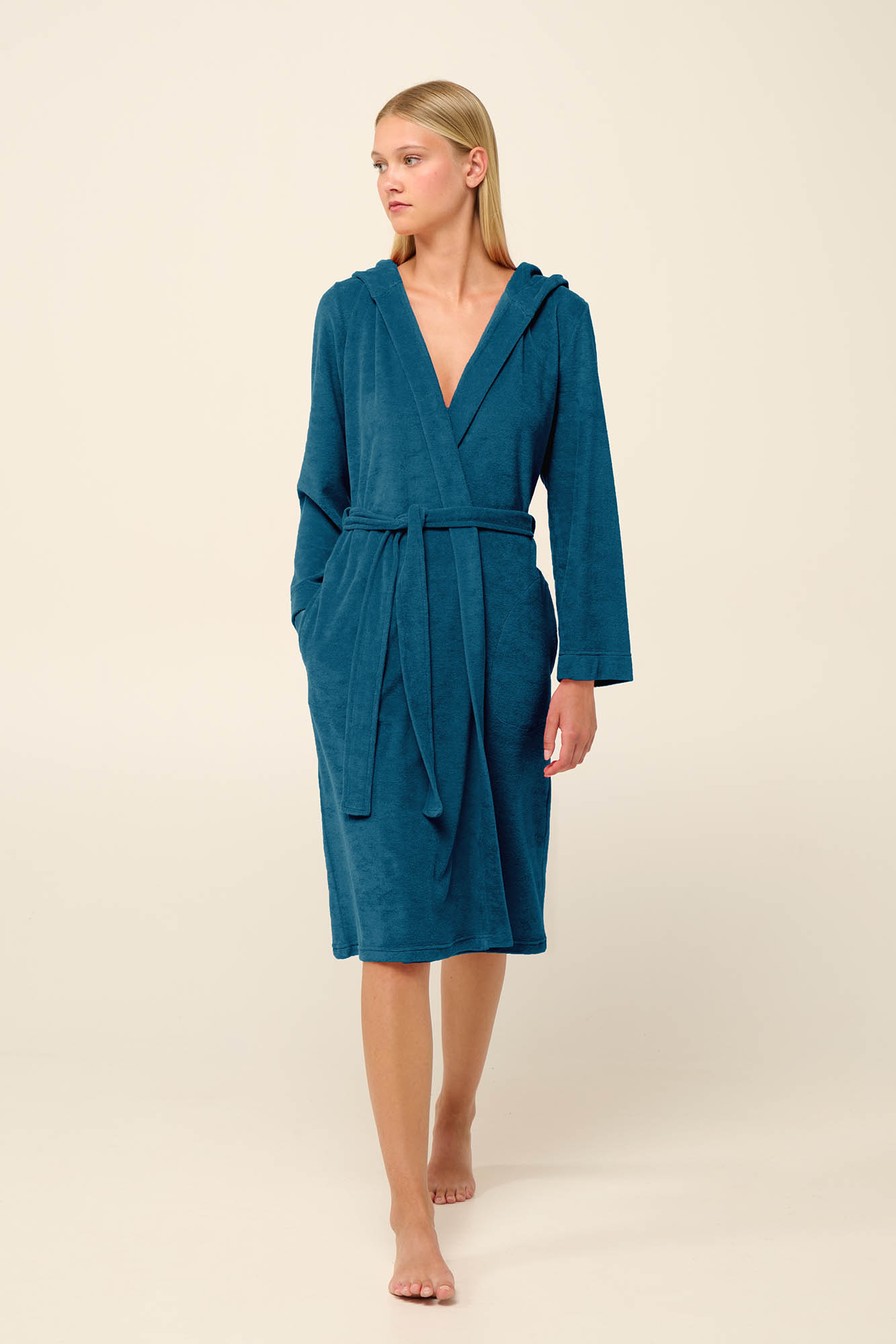 Μονόχρωμη Frottee Γυναικεία Ρόμπα