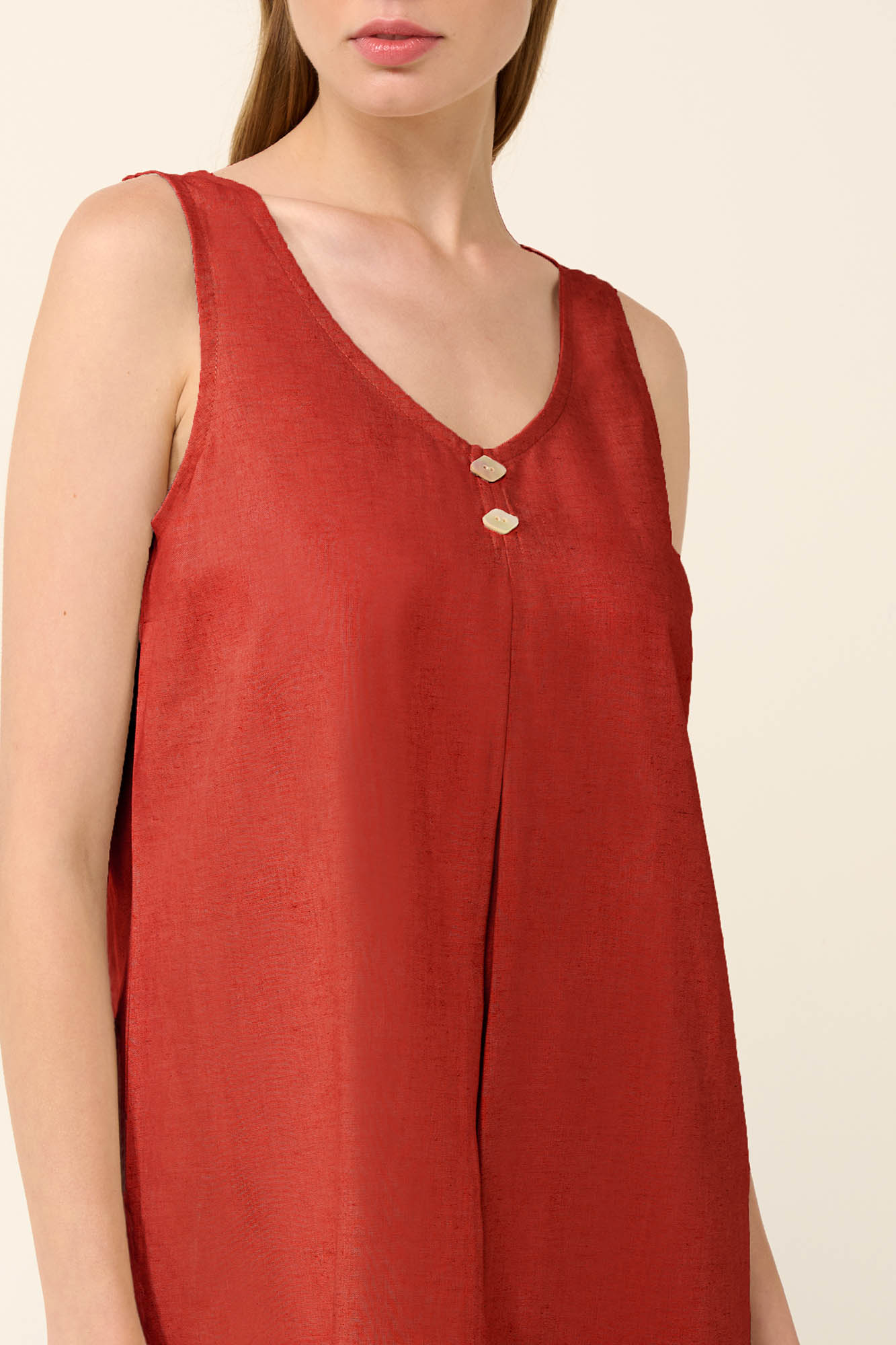 Αμάνικο Καλοκαιρινό Φόρεμα με Πιέτα