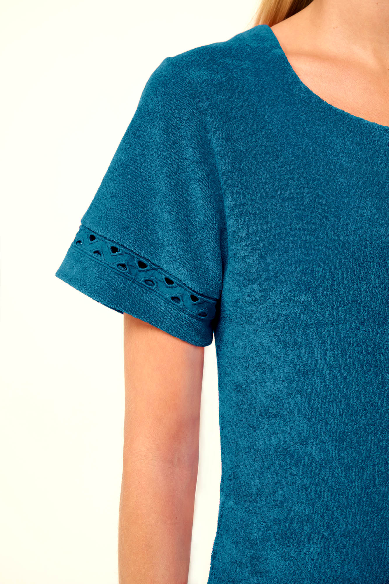 Μονόχρωμο Frottee Φόρεμα Θαλάσσης με Φερμουάρ