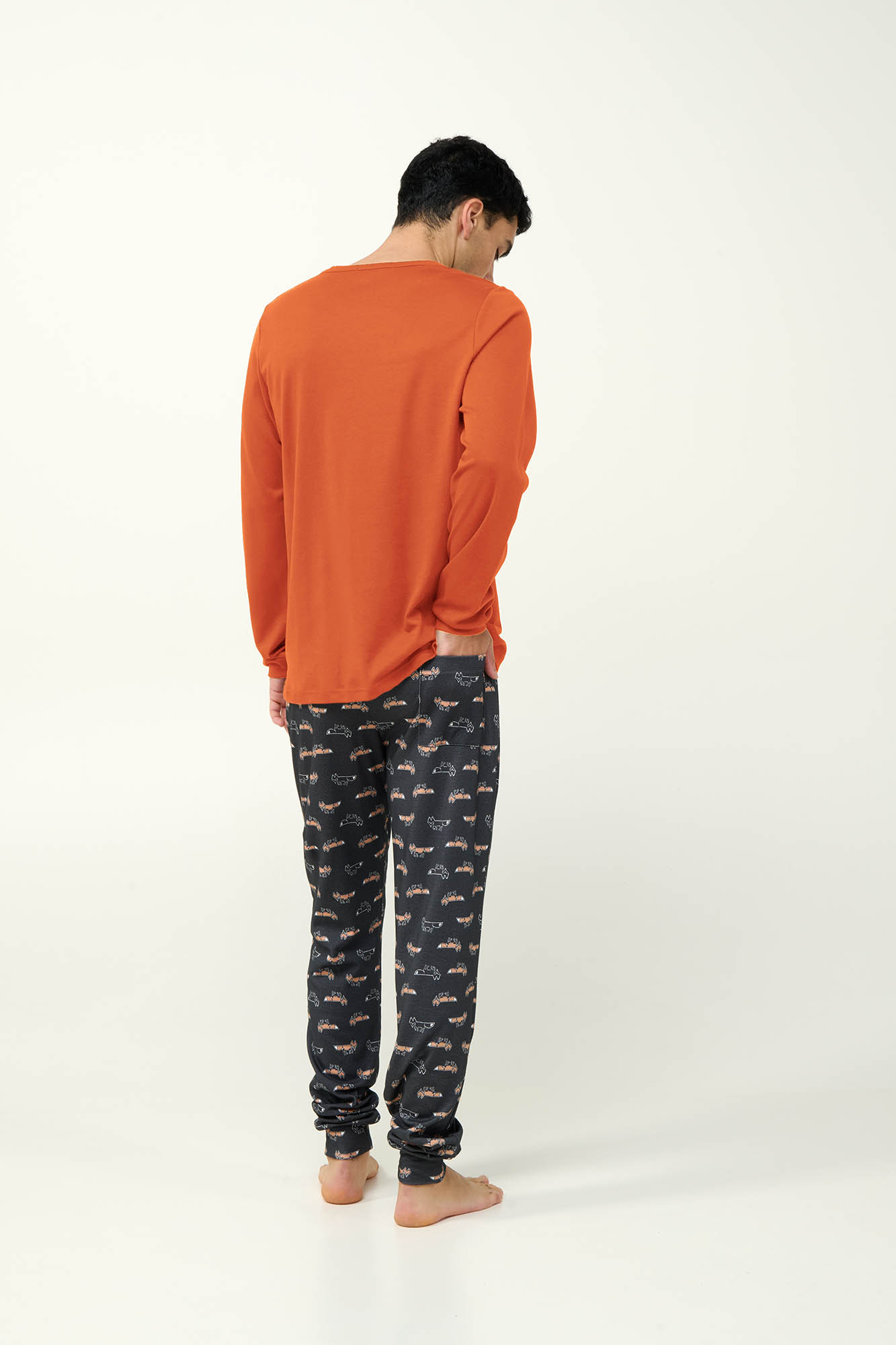 Ανδρική Βαμβακερή Πυτζάμα με Μανσέτες