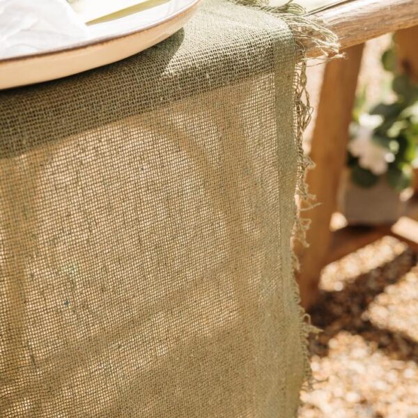 Beauty Home Ράννερ με ξέφτια – Λαδί 30cm x 3m
