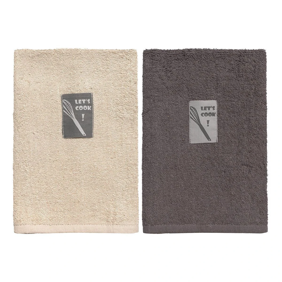 8291 Beauty Home Ποτηρόπανα σετ 2τμχ Art 8291 40x60 Μπεζ,Ανθρακί