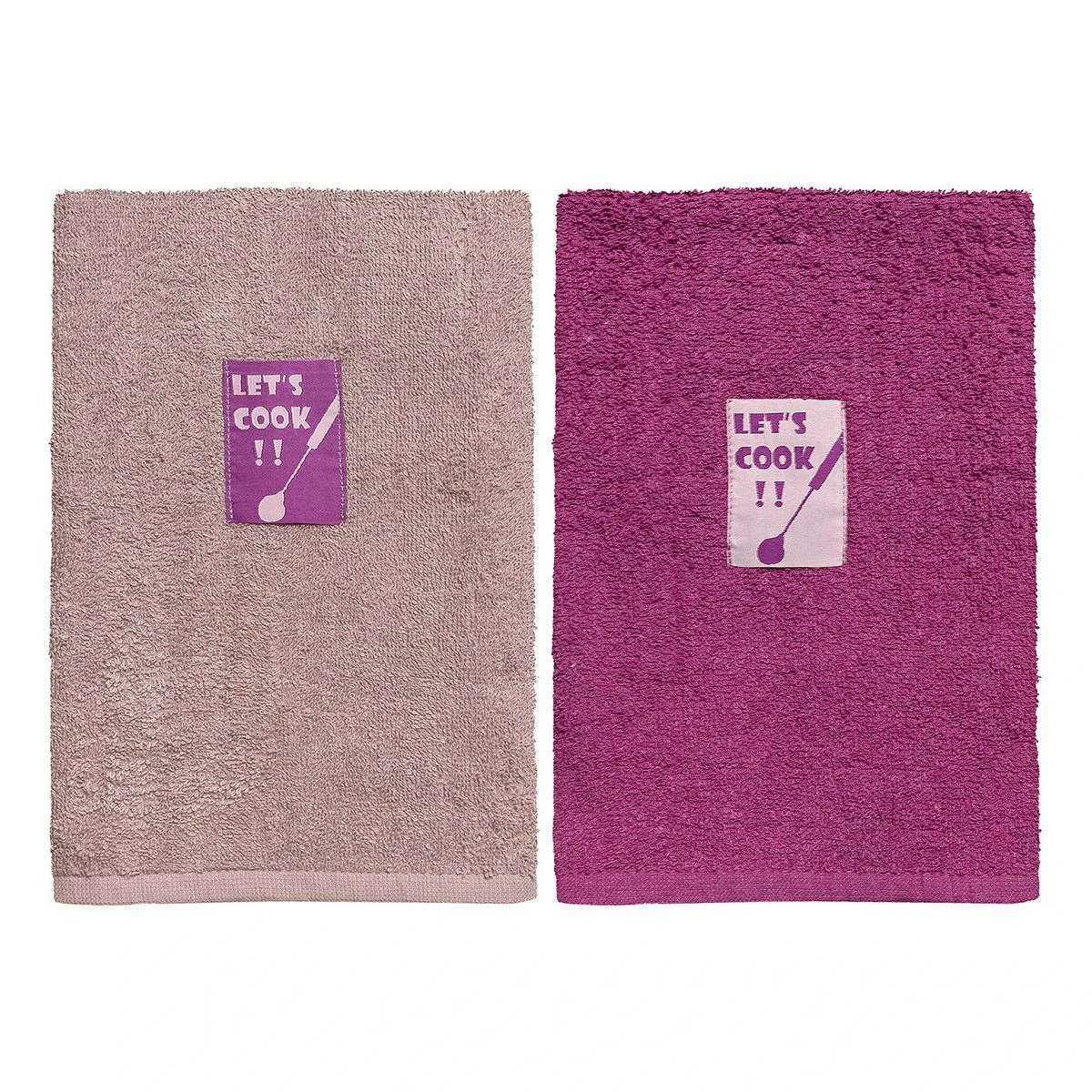 Beauty Home Ποτηρόπανα σετ 2τμχ Art 8292 40x60 Σάπιο μήλο,Φουξ