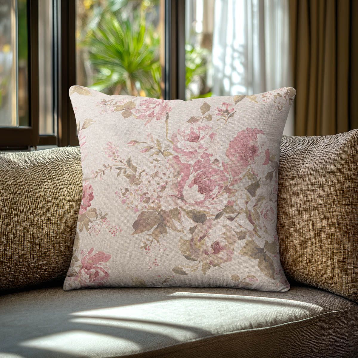 Beauty Home Μαξιλαροθήκη ΚΛΑΣΙΚΟ ΦΛΟΡΑΛ ΜΠΕΖ