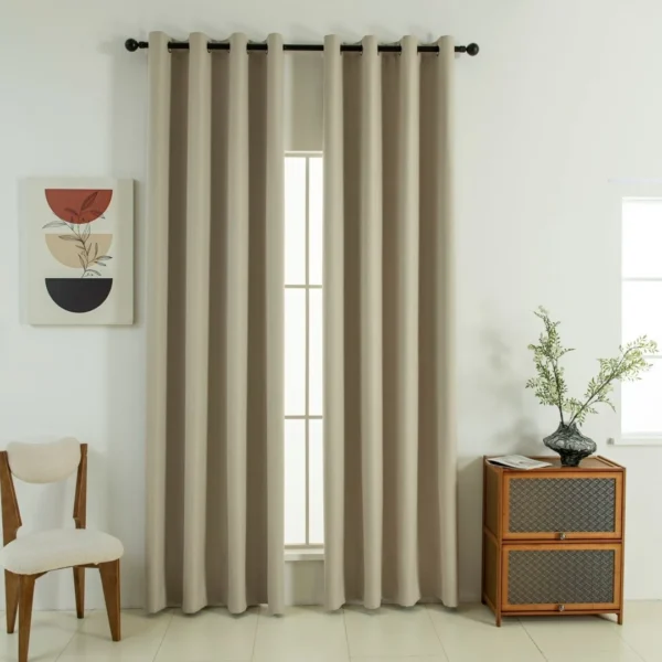 8391_beige Beauty Home Κουρτίνα Full Blackout σκίασης με 8 κρίκους Soft Art 8391 Beige 140x270 Άμμου