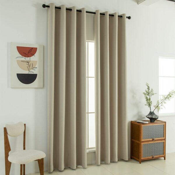 8391_beige_1 Beauty Home Κουρτίνα Full Blackout σκίασης με 8 κρίκους Soft Art 8391 Beige 140x270 Άμμου