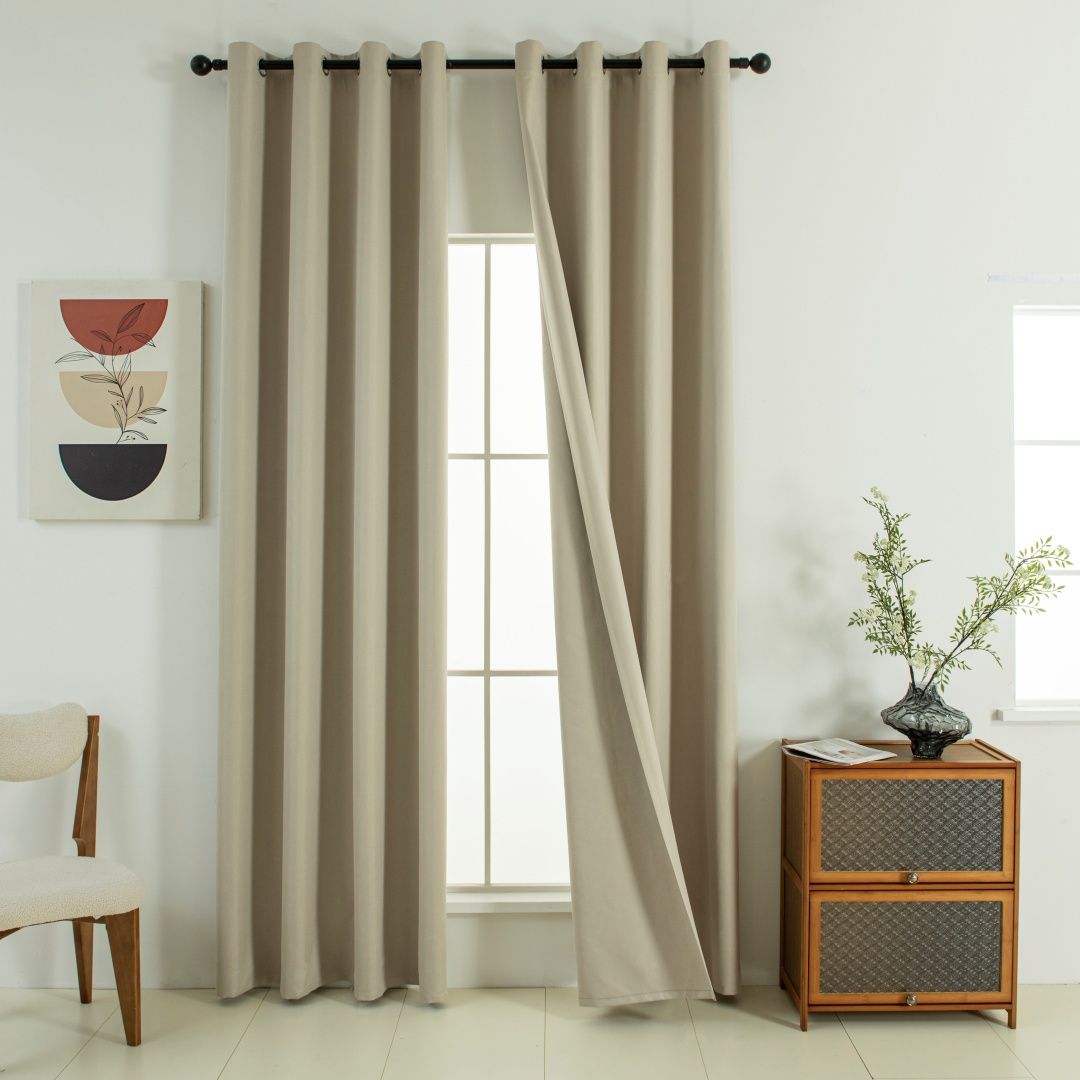 8391_beige_6 Beauty Home Κουρτίνα Full Blackout σκίασης με 8 κρίκους Soft Art 8391 Beige 140x270 Άμμου