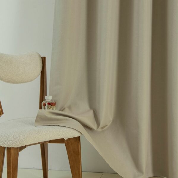 8391_beige_8 Beauty Home Κουρτίνα Full Blackout σκίασης με 8 κρίκους Soft Art 8391 Beige 140x270 Άμμου
