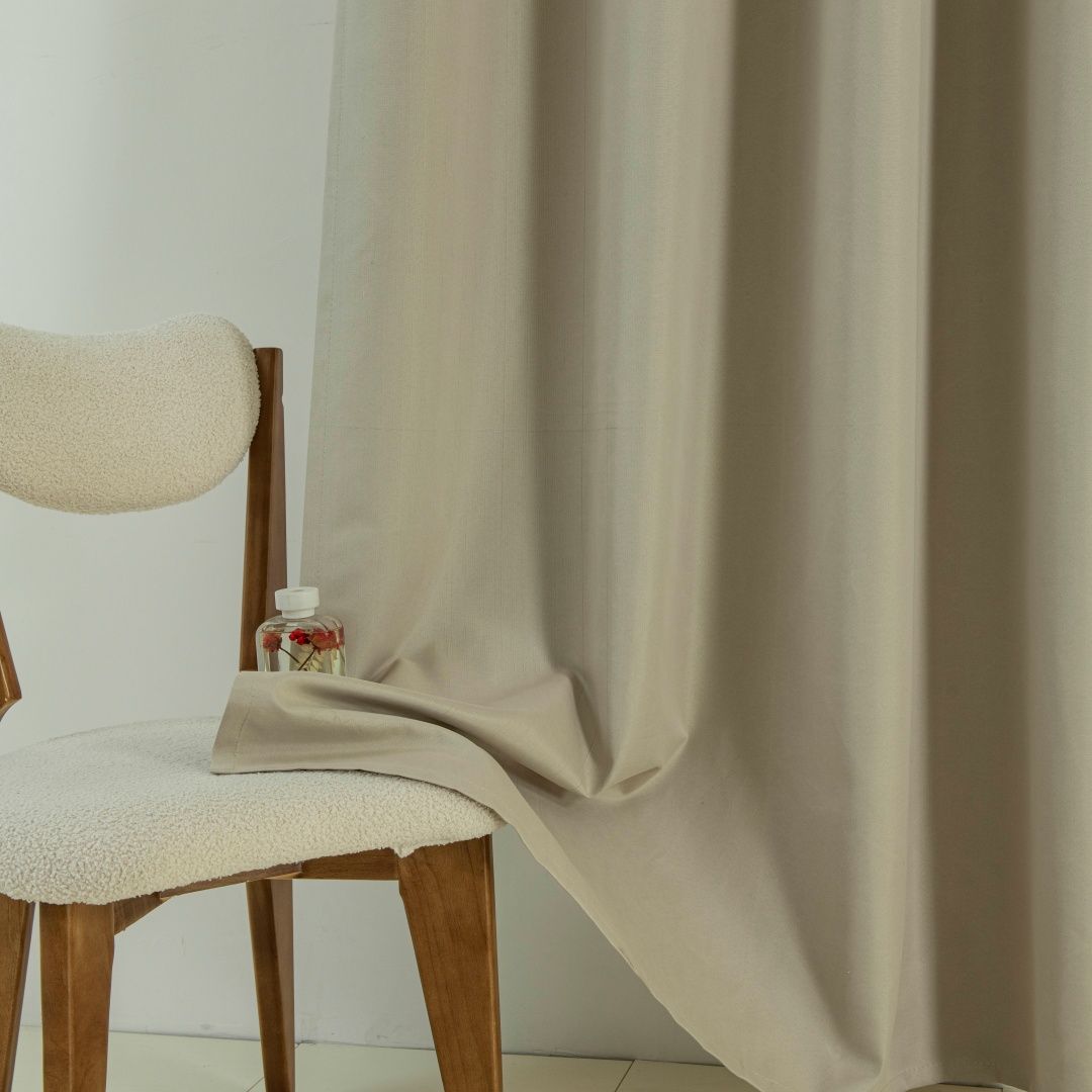 8391_beige_8 Beauty Home Κουρτίνα Full Blackout σκίασης με 8 κρίκους Soft Art 8391 Beige 140x270 Άμμου
