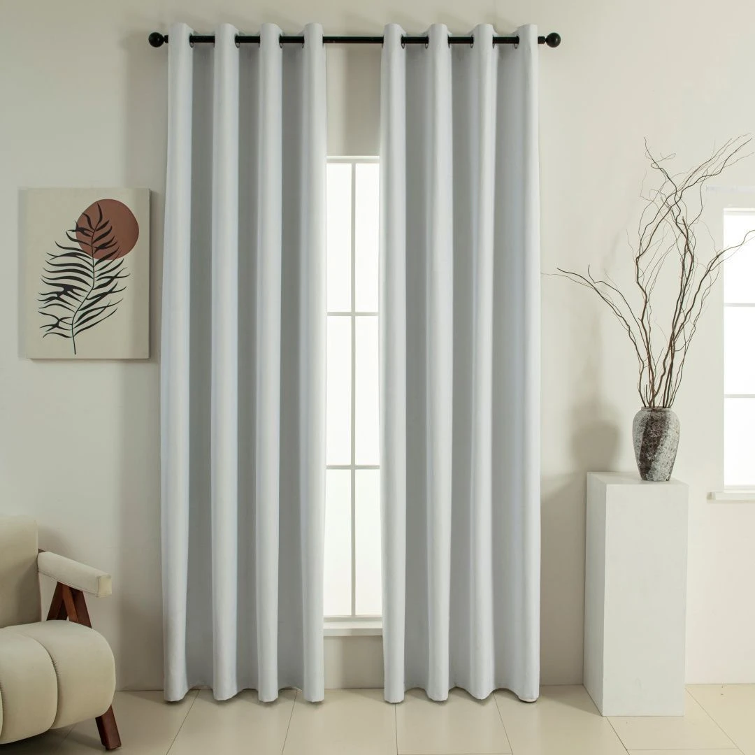 Beauty Home Κουρτίνα Full Blackout σκίασης με 8 κρίκους Soft Art 8391 Ice-Ecru 140x270 Πάγου