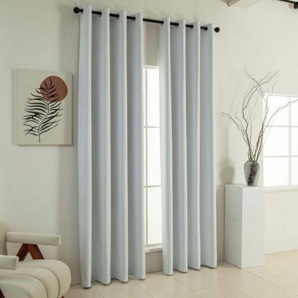 Beauty Home Κουρτίνα Full Blackout σκίασης με 8 κρίκους Soft Art 8391 Ice-Ecru 140x270 Πάγου