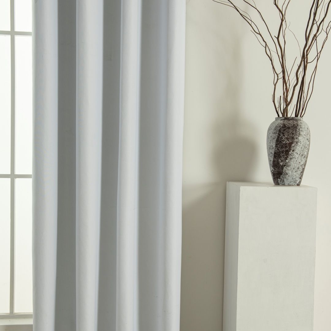 Beauty Home Κουρτίνα Full Blackout σκίασης με 8 κρίκους Soft Art 8391 Ice-Ecru 140x270 Πάγου