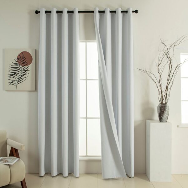 Beauty Home Κουρτίνα Full Blackout σκίασης με 8 κρίκους Soft Art 8391 Ice-Ecru 140x270 Πάγου