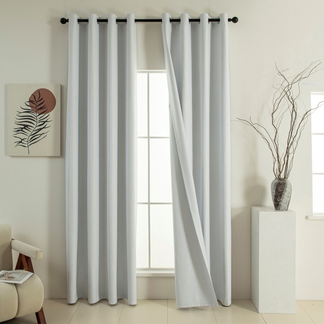 Beauty Home Κουρτίνα Full Blackout σκίασης με 8 κρίκους Soft Art 8391 Ice-Ecru 140x270 Πάγου