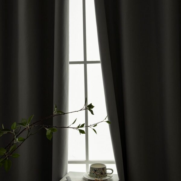 Beauty Home Κουρτίνα Full Blackout σκίασης με 8 κρίκους Soft Art 8391 Grey-11 140x270 Γκρι