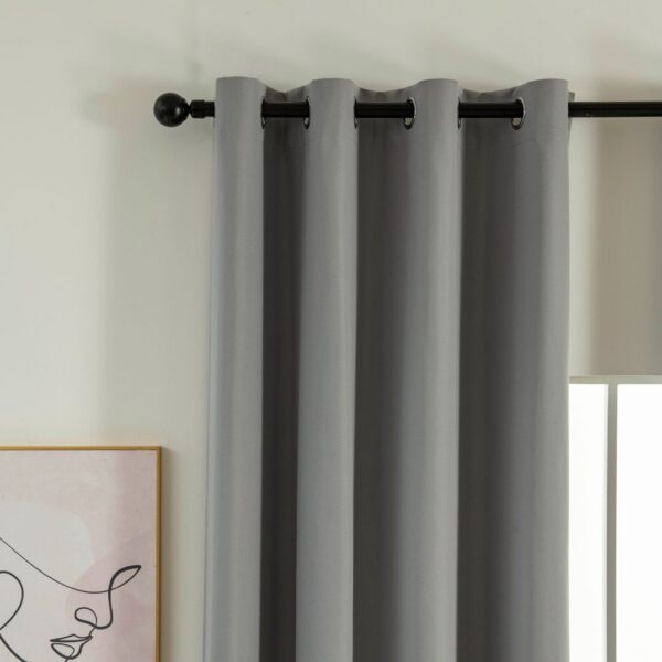 Beauty Home Κουρτίνα Full Blackout σκίασης με 8 κρίκους Soft Art 8391 Grey-11 140x270 Γκρι