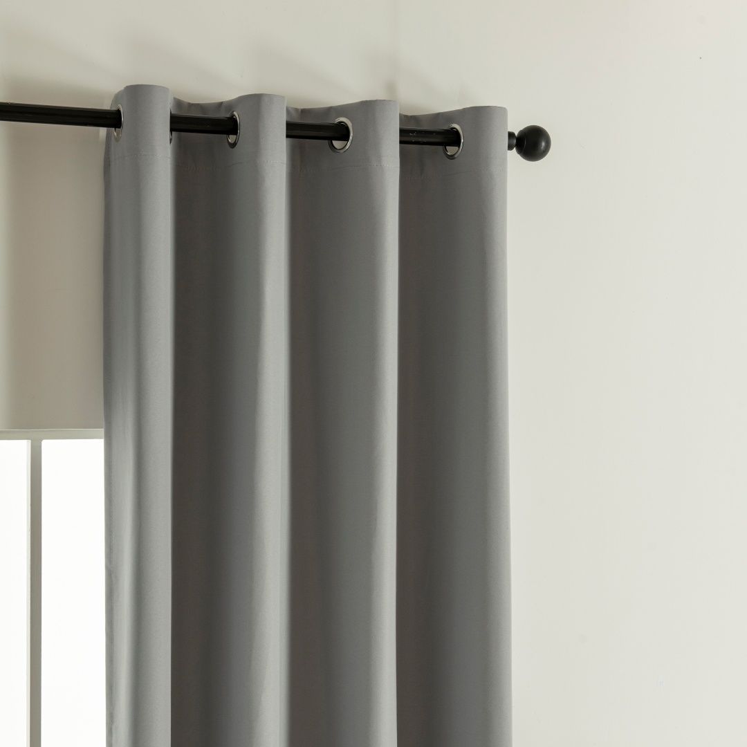 Beauty Home Κουρτίνα Full Blackout σκίασης με 8 κρίκους Soft Art 8391 Grey-11 140x270 Γκρι