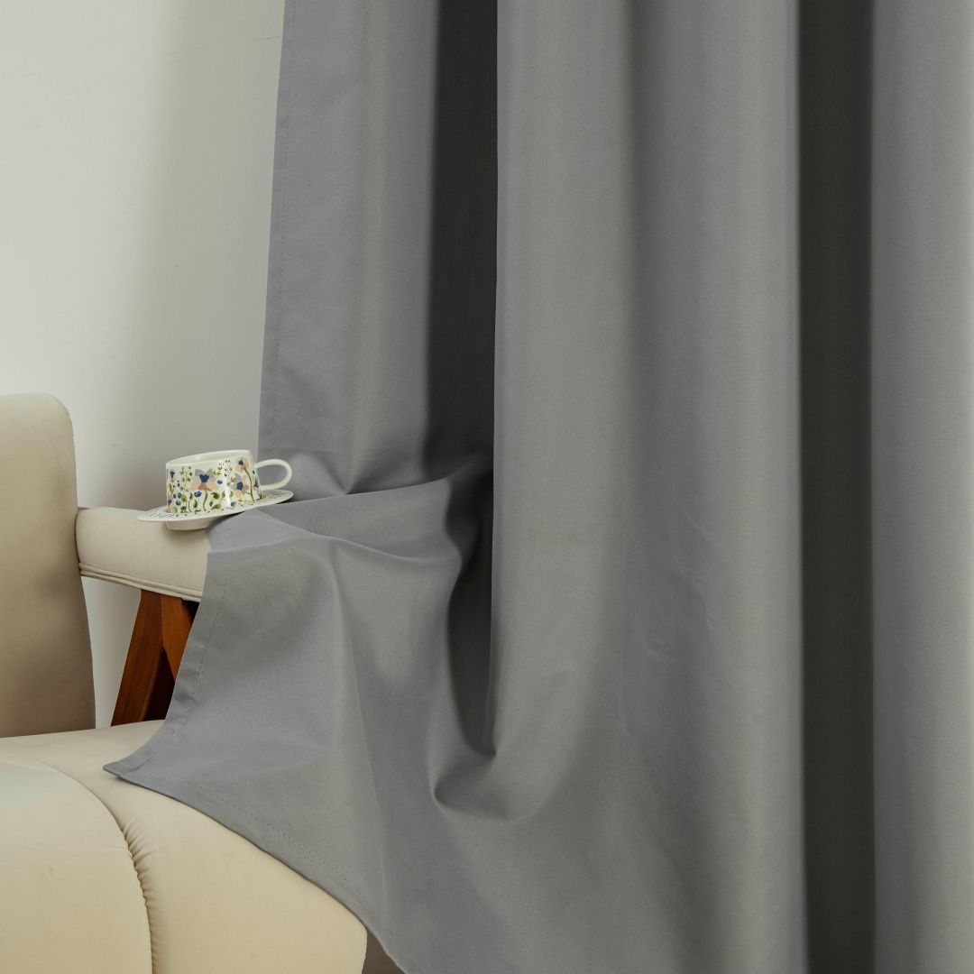 Beauty Home Κουρτίνα Full Blackout σκίασης με 8 κρίκους Soft Art 8391 Grey-11 140x270 Γκρι