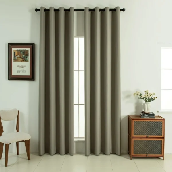 8391_l-beige Beauty Home Κουρτίνα Full Blackout σκίασης με 8 κρίκους Soft Art 8391 Light Beige-C3 140x270 Μπεζ