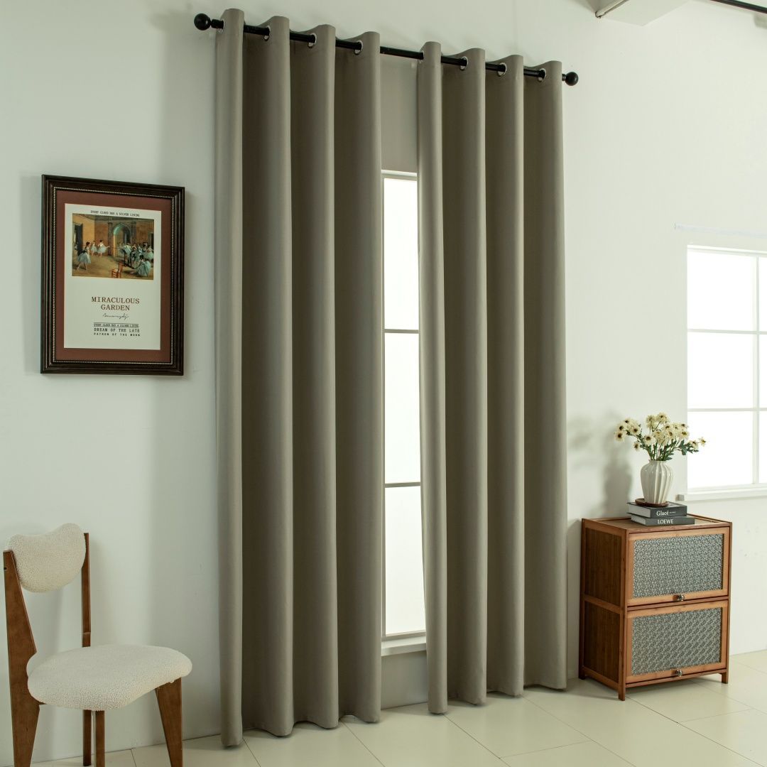 8391_l-beige_1 Beauty Home Κουρτίνα Full Blackout σκίασης με 8 κρίκους Soft Art 8391 Light Beige-C3 140x270 Μπεζ