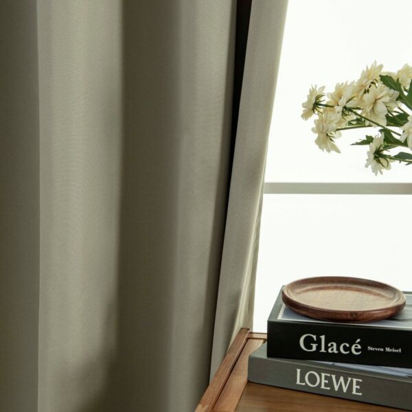 8391_l-beige_10 Beauty Home Κουρτίνα Full Blackout σκίασης με 8 κρίκους Soft Art 8391 Light Beige-C3 140x270 Μπεζ