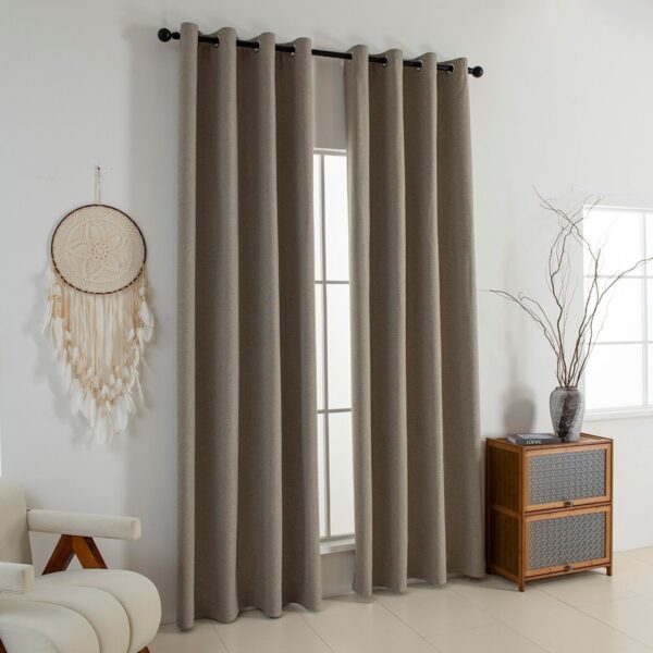 Beauty Home Κουρτίνα Full Blackout σκίασης με 8 κρίκους Elite Art 8392 Beige-Νο5 140x270 Μπεζ