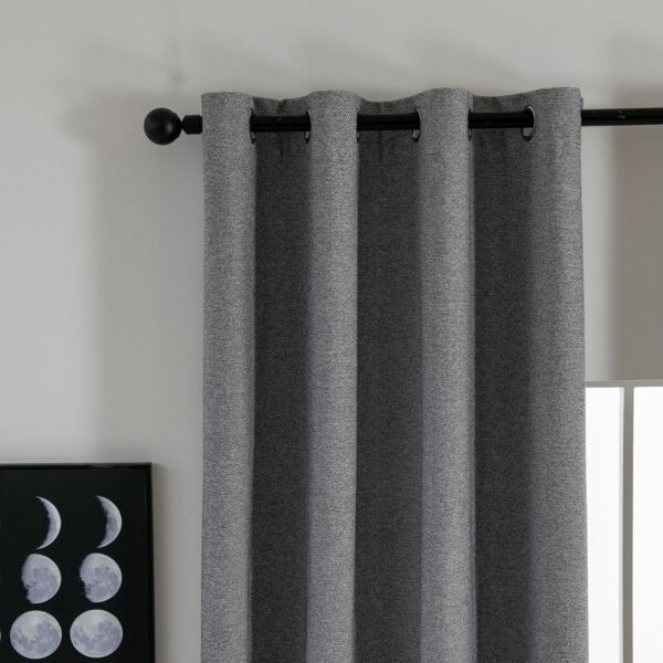 Beauty Home Κουρτίνα Full Blackout σκίασης με 8 κρίκους Elite Art 8392 Grey-Νο7 140x270 Σκούρο Γκρι