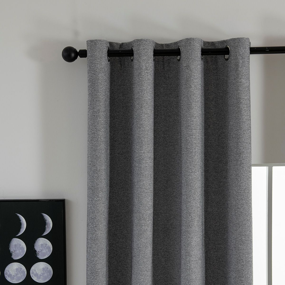 Beauty Home Κουρτίνα Full Blackout σκίασης με 8 κρίκους Elite Art 8392 Grey-Νο7 140x270 Σκούρο Γκρι