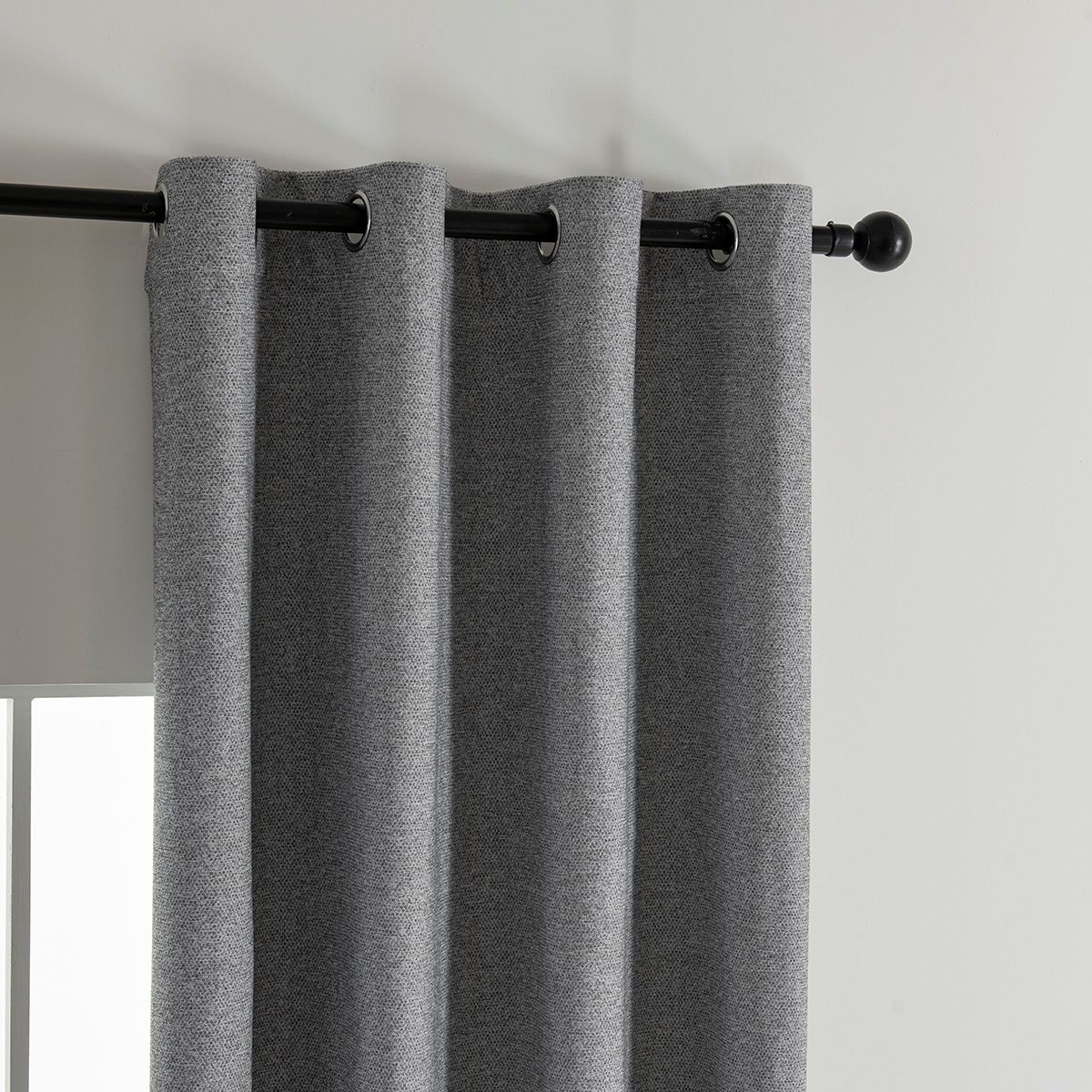Beauty Home Κουρτίνα Full Blackout σκίασης με 8 κρίκους Elite Art 8392 Grey-Νο7 140x270 Σκούρο Γκρι