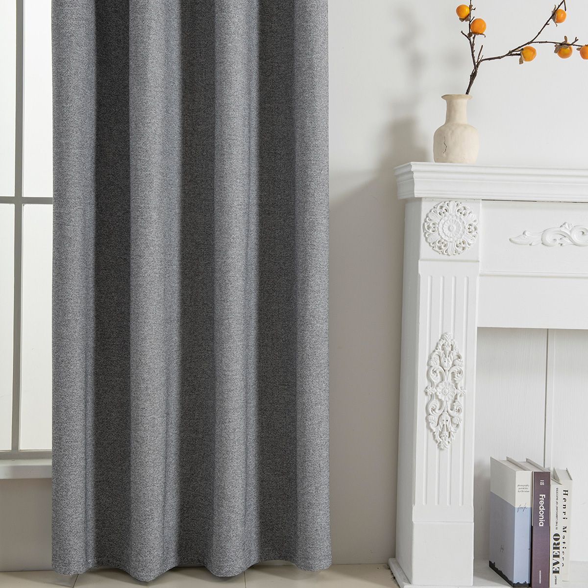 Beauty Home Κουρτίνα Full Blackout σκίασης με 8 κρίκους Elite Art 8392 Grey-Νο7 140x270 Σκούρο Γκρι