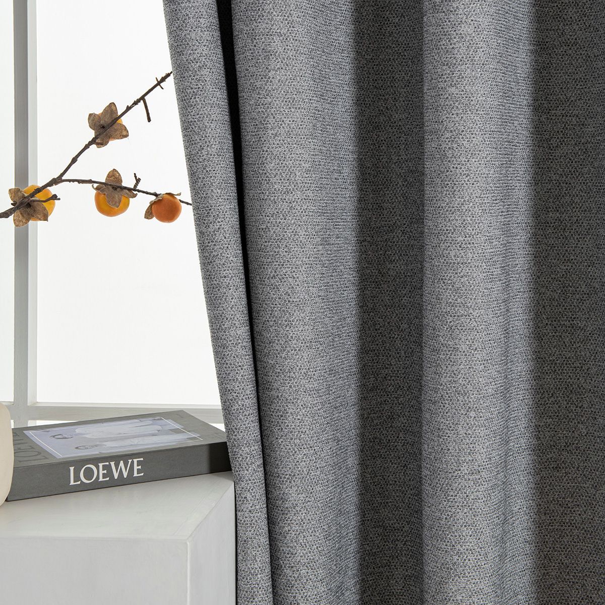 Beauty Home Κουρτίνα Full Blackout σκίασης με 8 κρίκους Elite Art 8392 Grey-Νο7 140x270 Σκούρο Γκρι