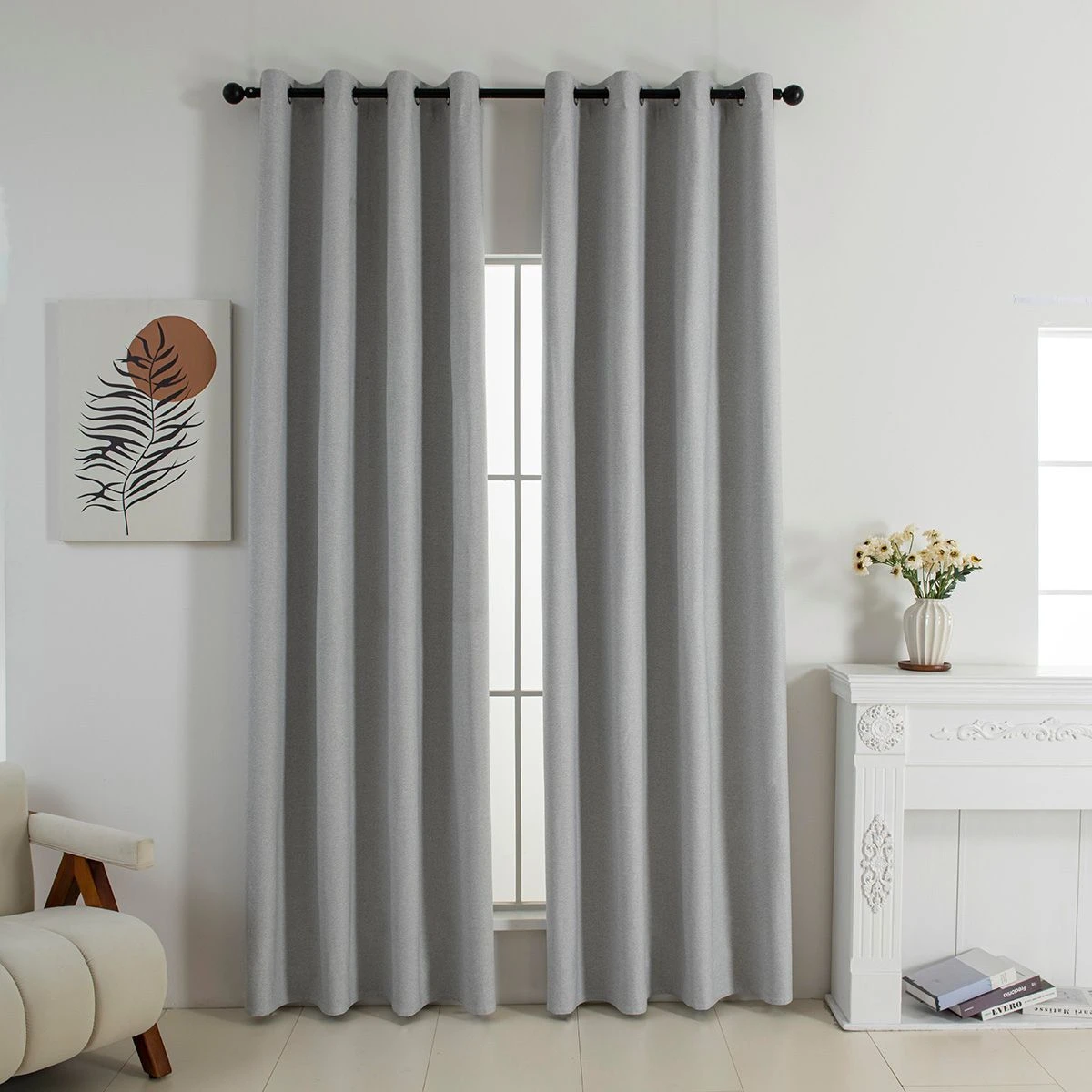 Beauty Home Κουρτίνα Full Blackout σκίασης με 8 κρίκους Elite Art 8392 Light Grey-Νο3 140x270 Ασημί