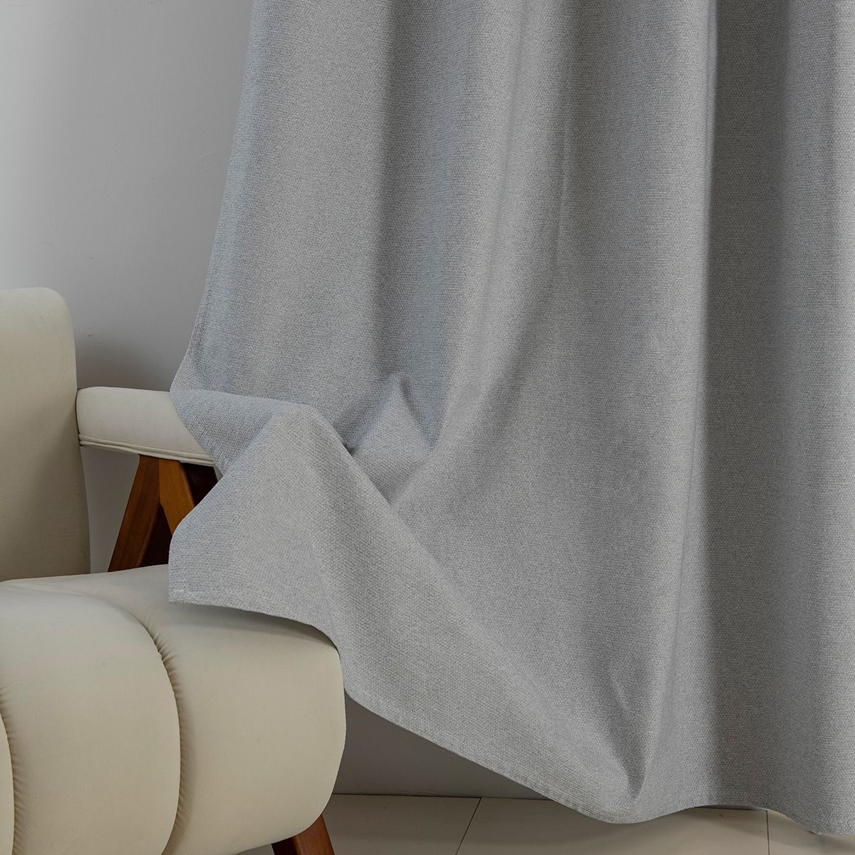 Beauty Home Κουρτίνα Full Blackout σκίασης με 8 κρίκους Elite Art 8392 Light Grey-Νο3 140x270 Ασημί