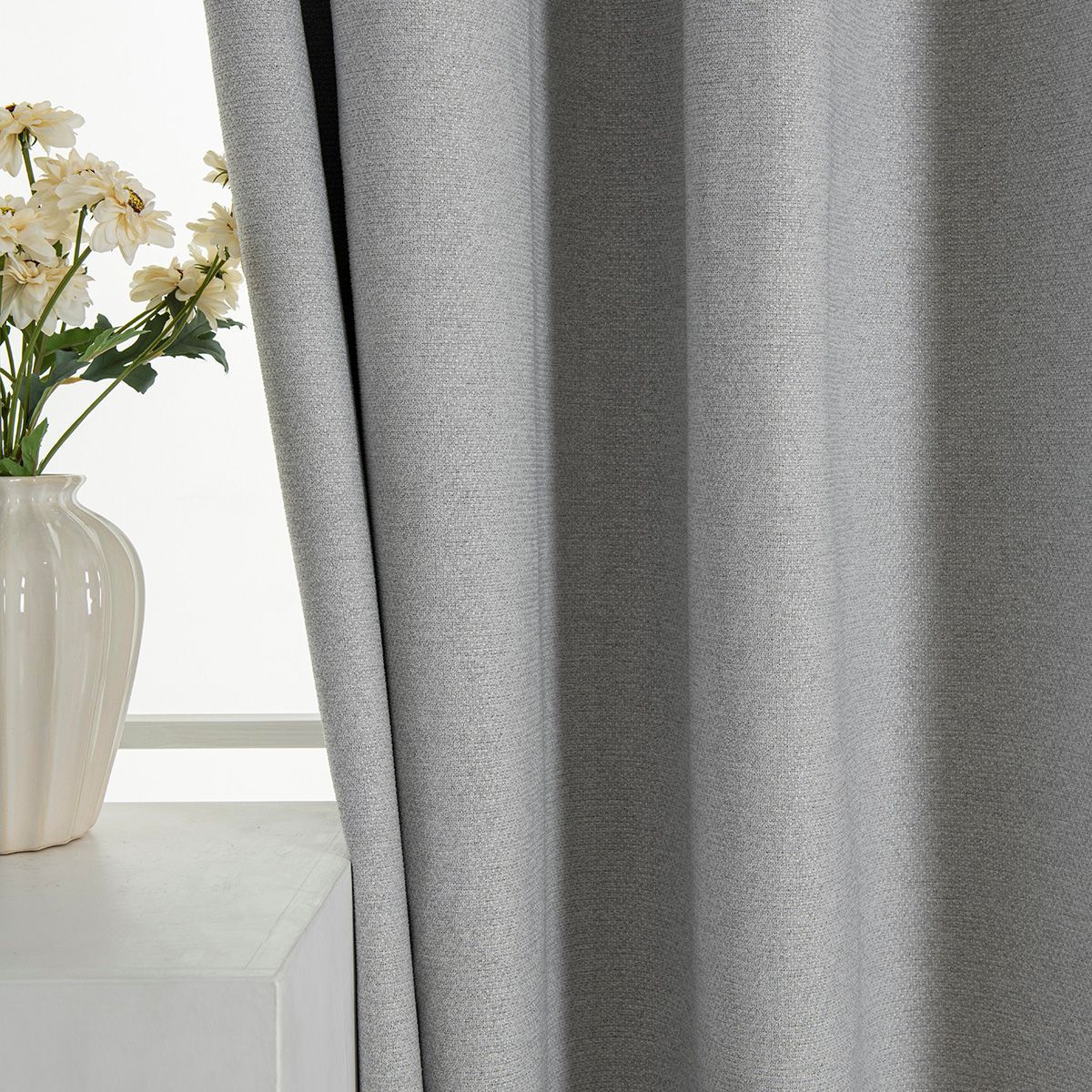 Beauty Home Κουρτίνα Full Blackout σκίασης με 8 κρίκους Elite Art 8392 Light Grey-Νο3 140x270 Ασημί