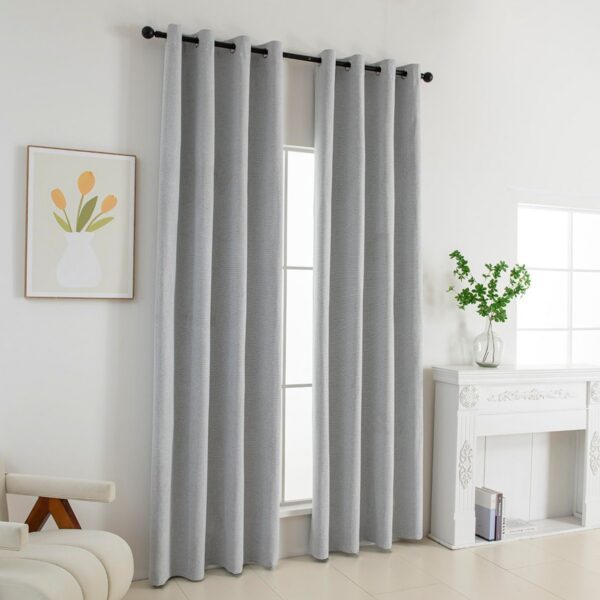 8392_Silver_1 Beauty Home Κουρτίνα Full Blackout σκίασης με 8 κρίκους Elite Art 8392 Silver-Νο4 140x270 Γκρι