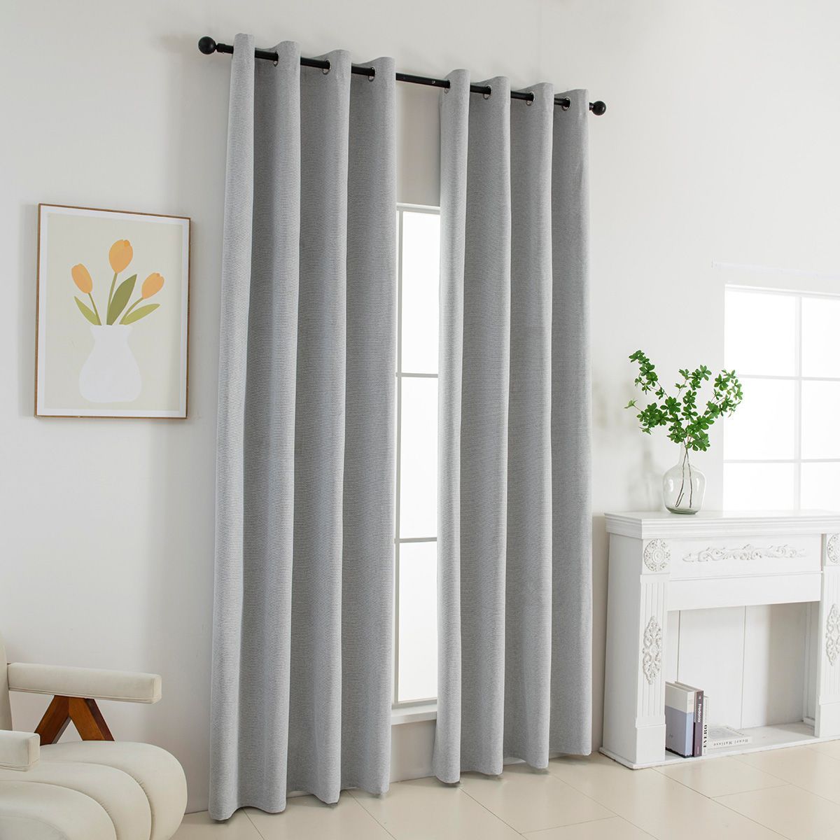 8392_Silver_1 Beauty Home Κουρτίνα Full Blackout σκίασης με 8 κρίκους Elite Art 8392 Silver-Νο4 140x270 Γκρι