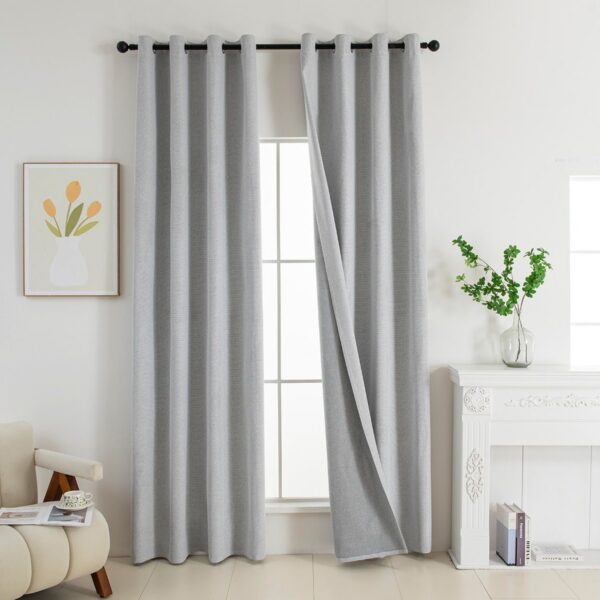 8392_Silver_5 Beauty Home Κουρτίνα Full Blackout σκίασης με 8 κρίκους Elite Art 8392 Silver-Νο4 140x270 Γκρι