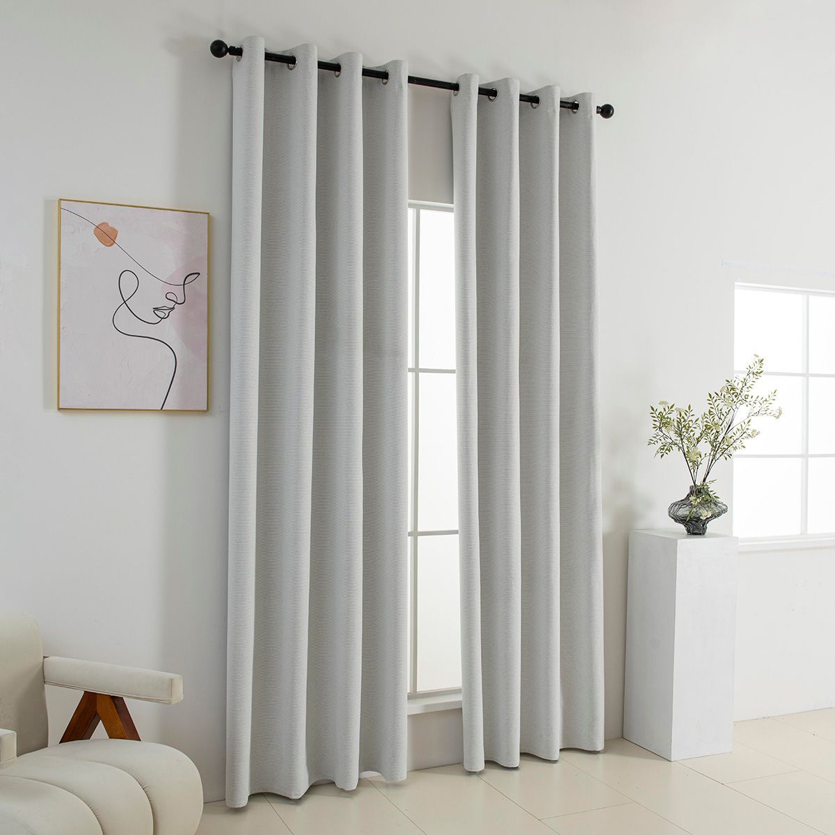 Beauty Home Κουρτίνα Full Blackout σκίασης με 8 κρίκους Elite Art 8392 Ice-No1 140x270 Πάγου