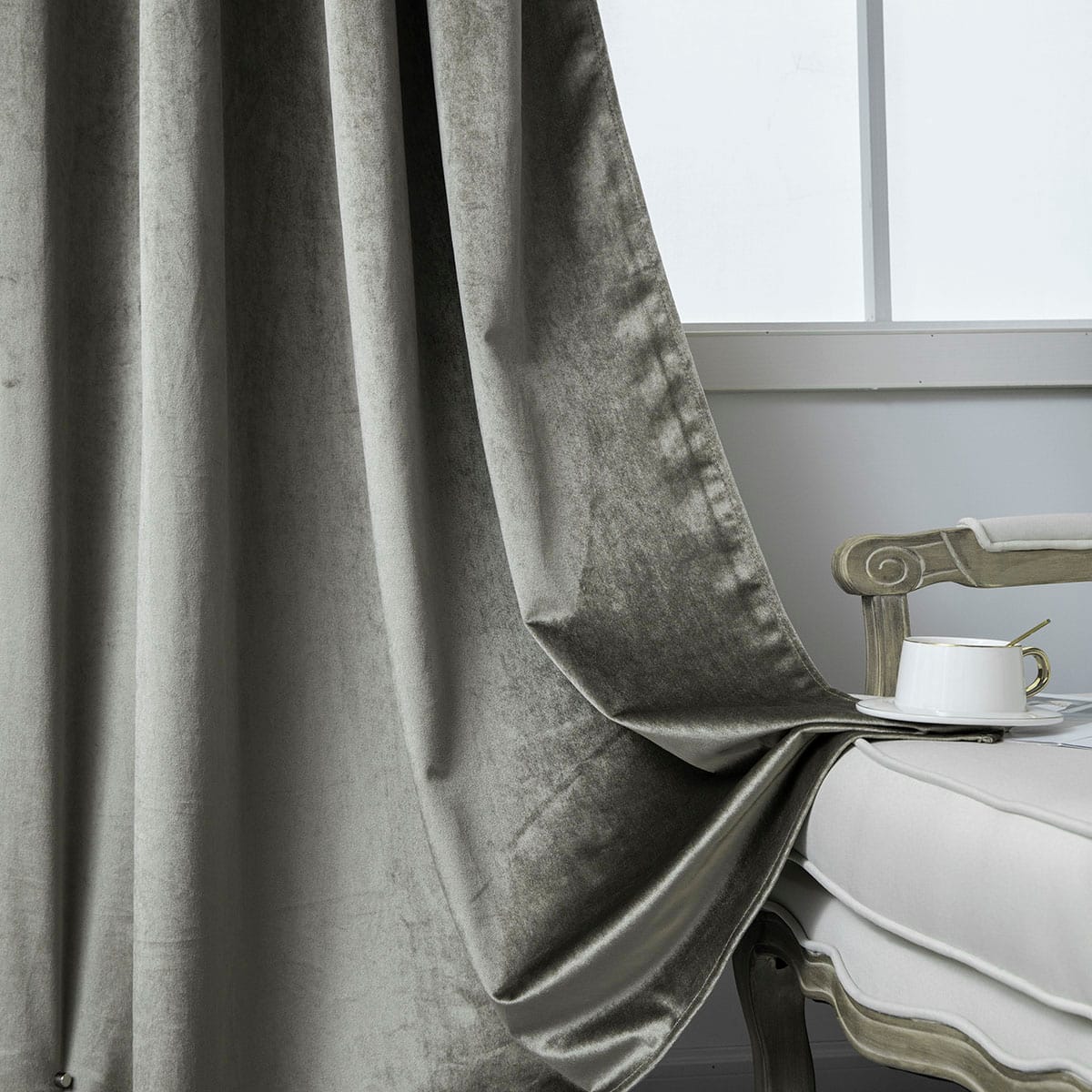 Beauty Home Κουρτίνα βελούδο σκίασης με 8 μεταλλικούς κρίκους Art 8399 140x270 Βιζόν