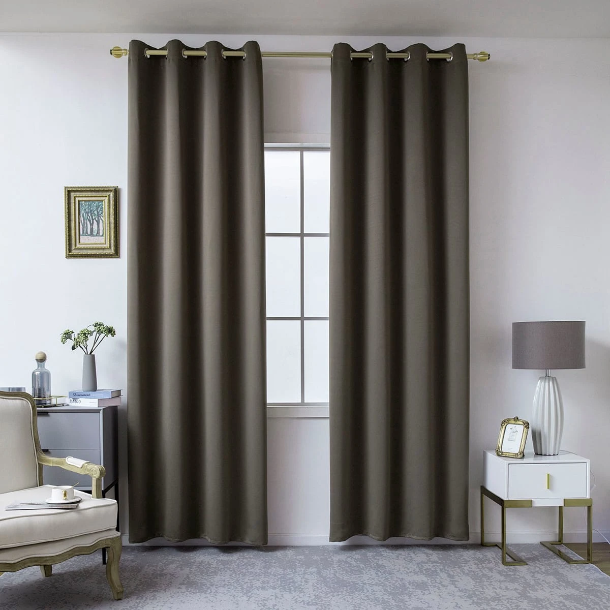 8400_cacao_1 Beauty Home Κουρτίνα Blackout σκίασης με 8 κρίκους Ideal Art 8400 140x270 Καφέ