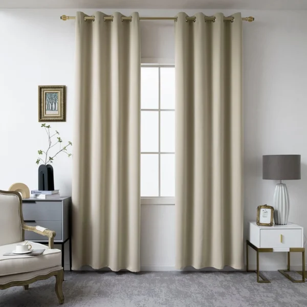 Beauty Home Κουρτίνα Blackout σκίασης με 8 κρίκους Ideal Art 8400 140x270 Άμμου