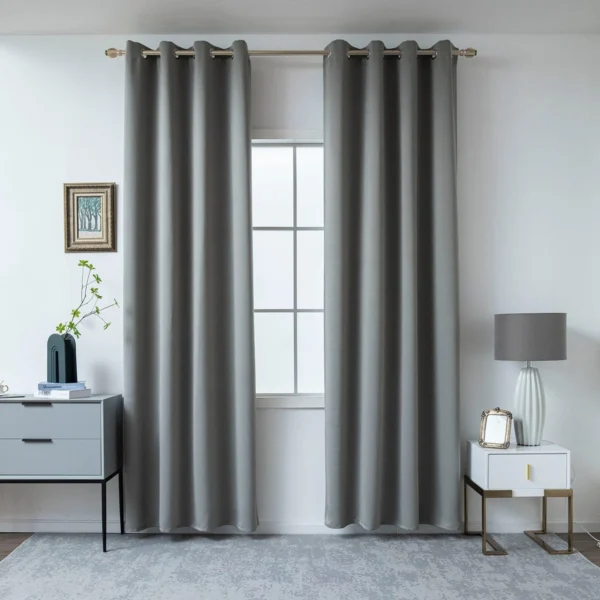 8400_stone_1 Beauty Home Κουρτίνα Blackout σκίασης με 8 κρίκους Art Ideal 8400 140x270 Ανθρακίτης