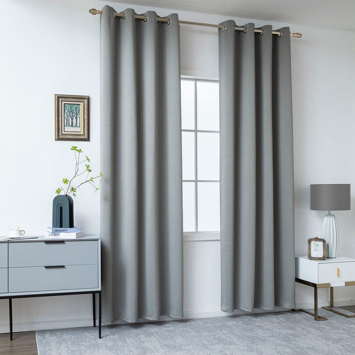 8400_stone_2 Beauty Home Κουρτίνα Blackout σκίασης με 8 κρίκους Art Ideal 8400 140x270 Ανθρακίτης