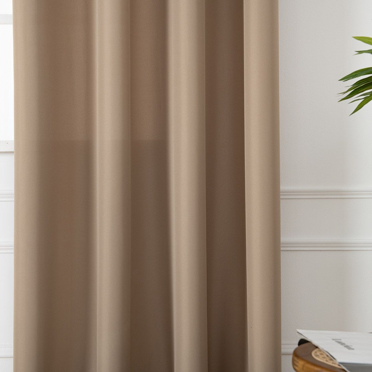 Beauty Home Κουρτίνα μεσαίας σκίασης με 8 μεταλλικούς κρίκους Effect Art 8443 140x270 Μπεζ