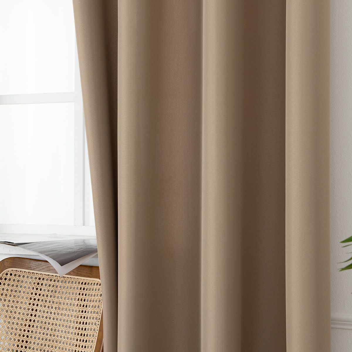 Beauty Home Κουρτίνα μεσαίας σκίασης με 8 μεταλλικούς κρίκους Effect Art 8443 140x270 Μπεζ